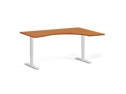 ergonomicky vyskove nastavitelny stul 160x120 cm 2 motory l p bila podnoz tresen 97718