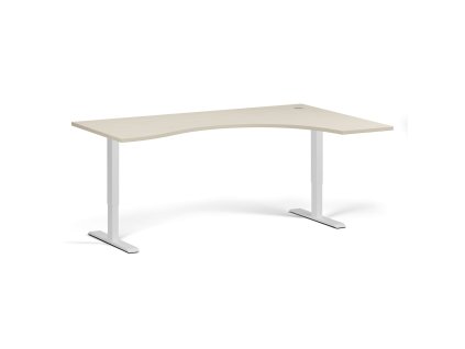 ergonomicky vyskove nastavitelny stul 180x120 cm 2 motory l p bila podnoz briza 97805