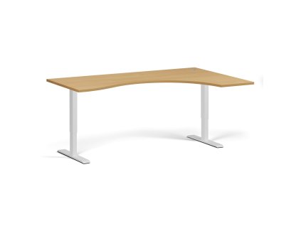 ergonomicky vyskove nastavitelny stul 180x120 cm 2 motory l p bila podnoz buk 97806