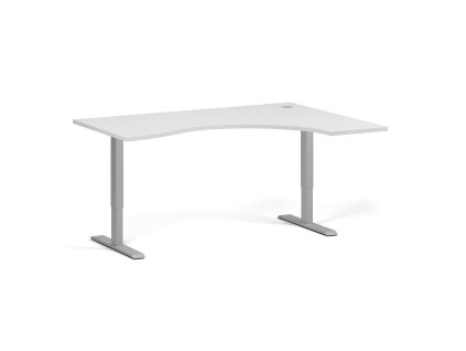 ergonomicky vyskove nastavitelny stul 160x120 cm 2 motory l p seda podnoz bila 99137