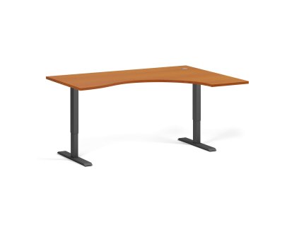 ergonomicky vyskove nastavitelny stul 160x120 cm 2 motory l p cerna podnoz tresen 98233