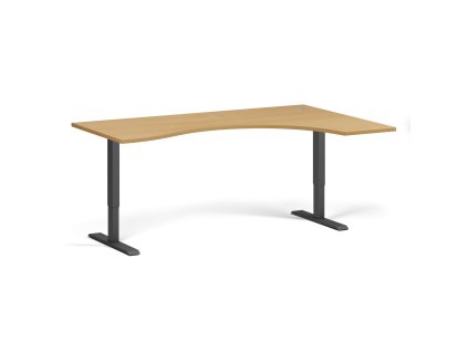 ergonomicky vyskove nastavitelny stul 180x120 cm 2 motory l p cerna podnoz buk 98256