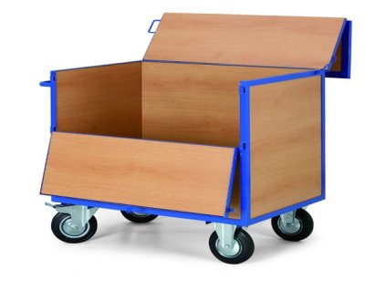 skrinovy vozik s drevenymi stenami a uzaviratelnym vikem 12485