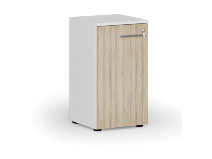 nizka kancelarska skrin s dvermi primo white 400 x 420 x 740 mm bila dub prirodni 70286