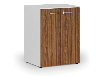 kancelarska skrin s dvermi primo white 2 police 800 x 640 x 1027 mm bila orech 70692