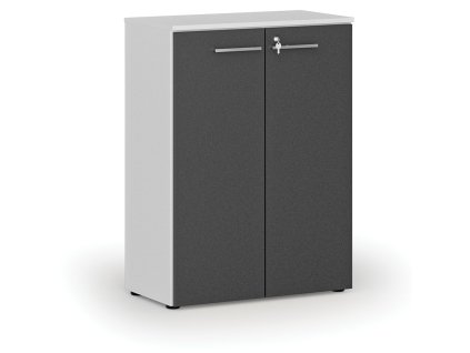 kancelarska skrin s dvermi primo white 800 x 420 x 1087 mm bila grafit 70836