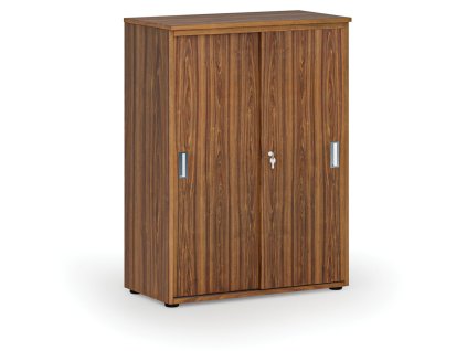 kancelarska skrin se zasouvacimi dvermi primo wood 800 x 420 x 1087 mm orech 70950
