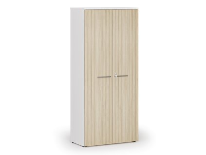 kancelarska skrin s dvermi primo white 800 x 420 x 1781 mm bila dub prirodni 143574