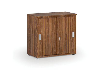 kancelarska skrin se zasouvacimi dvermi primo wood 800 x 420 x 740 mm orech 81350
