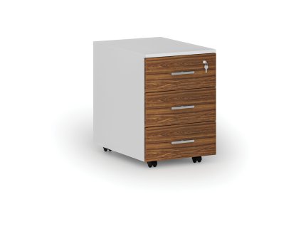 kancelarsky mobilni kontejner primo white 3 zasuvky bila orech 70984