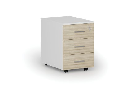 kancelarsky mobilni kontejner primo white 3 zasuvky bila dub prirodni 70990