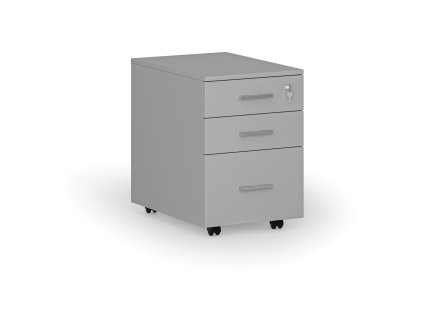 kancelarsky mobilni kontejner na zavesne slozky primo gray 3 zasuvky seda 71122