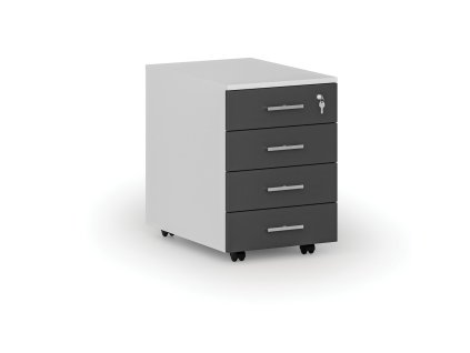 kancelarsky mobilni kontejner primo white 4 zasuvky bila grafit 71329