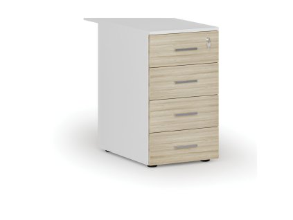 kancelarsky pristavny zasuvkovy kontejner primo white 4 zasuvky bila dub prirodni 71716