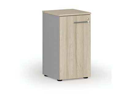 nizka kancelarska skrin s dvermi primo gray 400 x 420 x 740 mm seda dub prirodni 70259