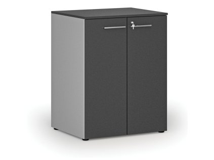 kancelarska skrin s dvermi primo gray 2 police 800 x 640 x 1027 mm seda grafit 74456