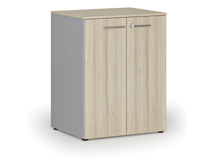 kancelarska skrin s dvermi primo gray 2 police 800 x 640 x 1027 mm seda dub prirodni 74459
