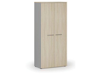 satni skrin s vysuvem primo gray 800 x 420 x 1781 mm seda dub prirodni 78041