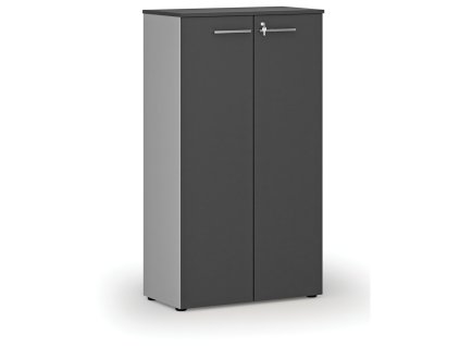 kancelarska skrin s dvermi primo gray 800 x 420 x 1434 mm seda grafit 74623