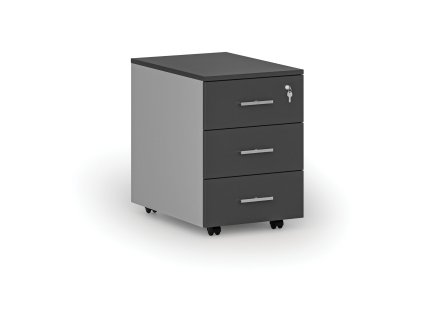 kancelarsky mobilni kontejner primo gray 3 zasuvky seda grafit 70947