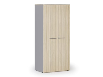 kancelarska policova skrin primo gray s dvermi 800 x 500 x 1781 mm seda dub prirodni 143528