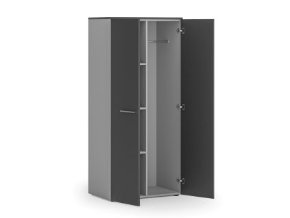 kancelarska satni skrin primo gray 3 police satni tyc 800 x 500 x 1781 mm seda grafit 83536