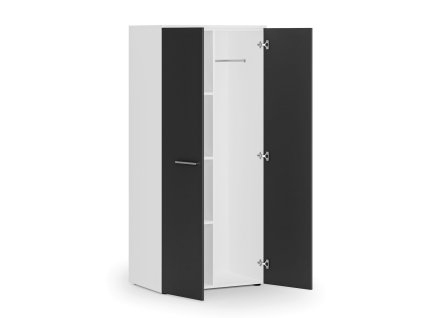 kancelarska satni skrin primo white 3 police satni tyc 800 x 500 x 1781 mm bila grafit 83519