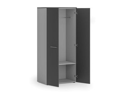 kancelarska satni skrin primo gray 1 police satni tyc 800 x 500 x 1781 mm seda grafit 83454