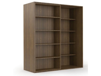 dvourada posuvna knihovna double 1800 x 700 x 2000 mm orech 87938