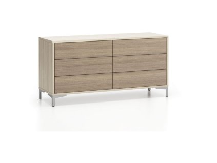 kancelarska policova komoda layers 6 zasuvek dub prirodni dub moreny 86369