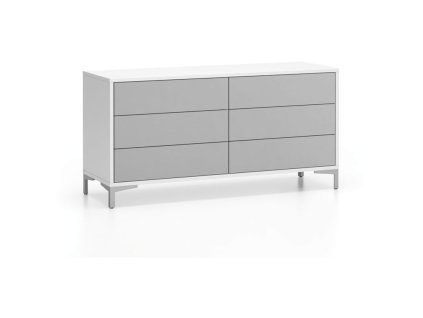 kancelarska policova komoda layers 6 zasuvek bila seda 86378