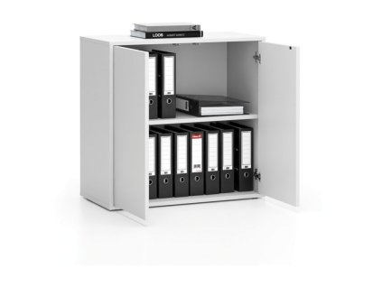 kancelarska skrinka s dvermi layers kratka 800 x 400 x 777 mm bila 86046