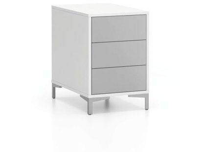 kancelarska policova komoda layers 3 zasuvky 400 x 400 x 630 mm bila seda 86407