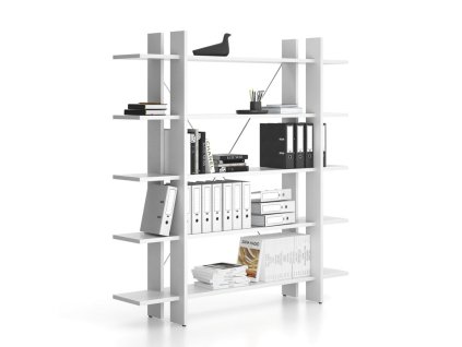 kancelarsky regal vysoky dlouhy solid 1800 x 400 x 1825 mm bila 85894