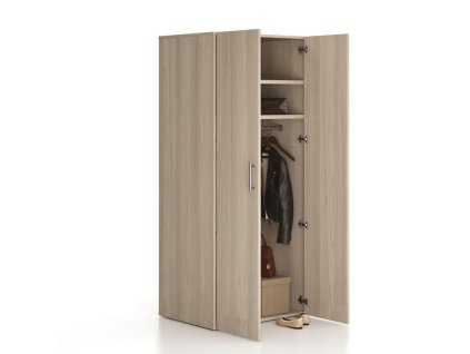 kancelarska satni skrin vysoka solid satni tyc 2 police 800 x 600 x 1830 mm dub prirodni 85922