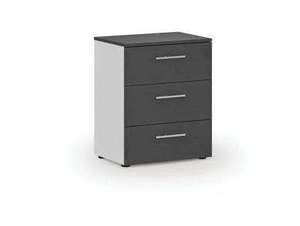 kancelarska komoda ke stolu primo white 740 x 600 x 420 mm bila grafit 86608