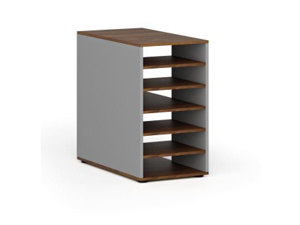 pristavna policova skrinka k pracovnimu stolu primo gray prava seda orech 139198