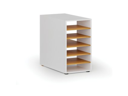 pristavna policova skrinka k pracovnimu stolu primo white prava bila buk 87038