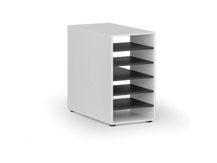 pristavna policova skrinka k pracovnimu stolu primo white prava bila grafit 87066