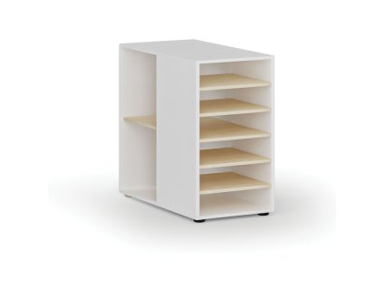 pristavna policova skrinka k pracovnimu stolu primo white leva bila briza 86845