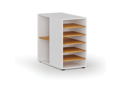 pristavna policova skrinka k pracovnimu stolu primo white leva bila buk 86856