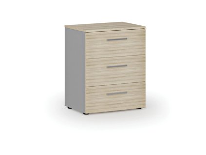 kancelarska komoda ke stolu primo gray 740 x 600 x 420 mm seda dub prirodni 86563