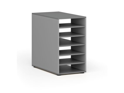 pristavna policova skrinka k pracovnimu stolu primo gray prava seda grafit 139200