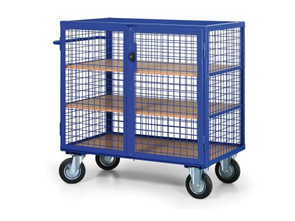 uzamykatelny skrinovy vozik s dratenymi stenami 3 police 1255