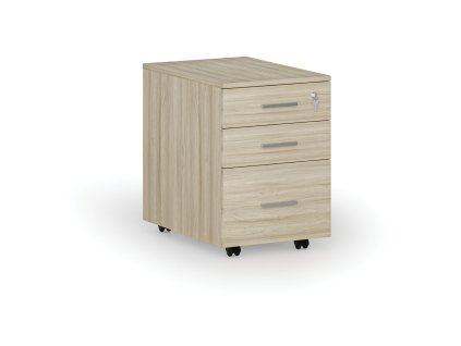 kancelarsky mobilni kontejner na zavesne slozky solid 3 zasuvky dub prirodni 80004