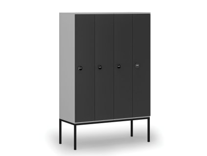 drevena satni skrinka s4 s podnozi 4 oddily 1871 x 1200 x 500 mm demont rfid zamek seda grafit 76801