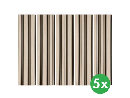 dreveny akusticky panel 2400 x 600 mm cerny podklad baleni 5 ks dub sonoma 119049
