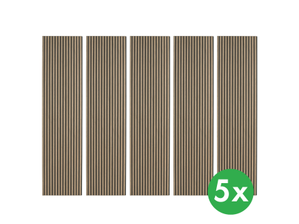 dreveny akusticky panel 2400 x 600 mm b2bp007 baleni 5 ks orech 119048