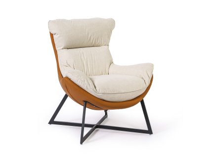 semisove kreslo siesta hneda bila 95825