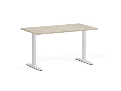 vyskove nastavitelny stul 140x80 cm 1 motor bila podnoz dub prirodni 99089